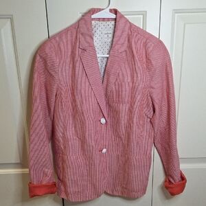 GAP Red and White Striped Blazer